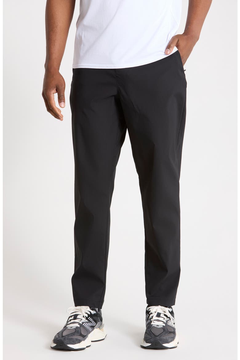 Dayshift Tapered Piqué Pants, Main, color, BLACK