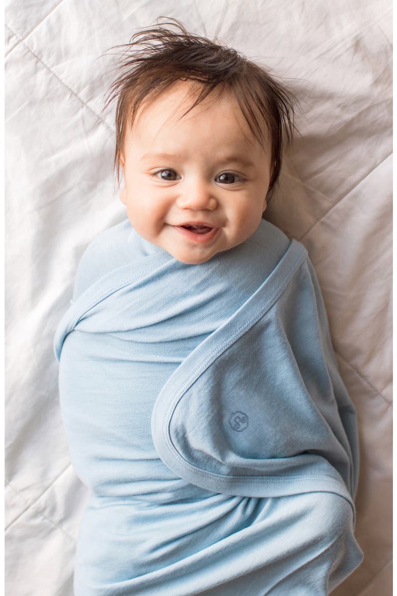 4 Season Merino Wool Swaddle, Alternate, color, BLUE