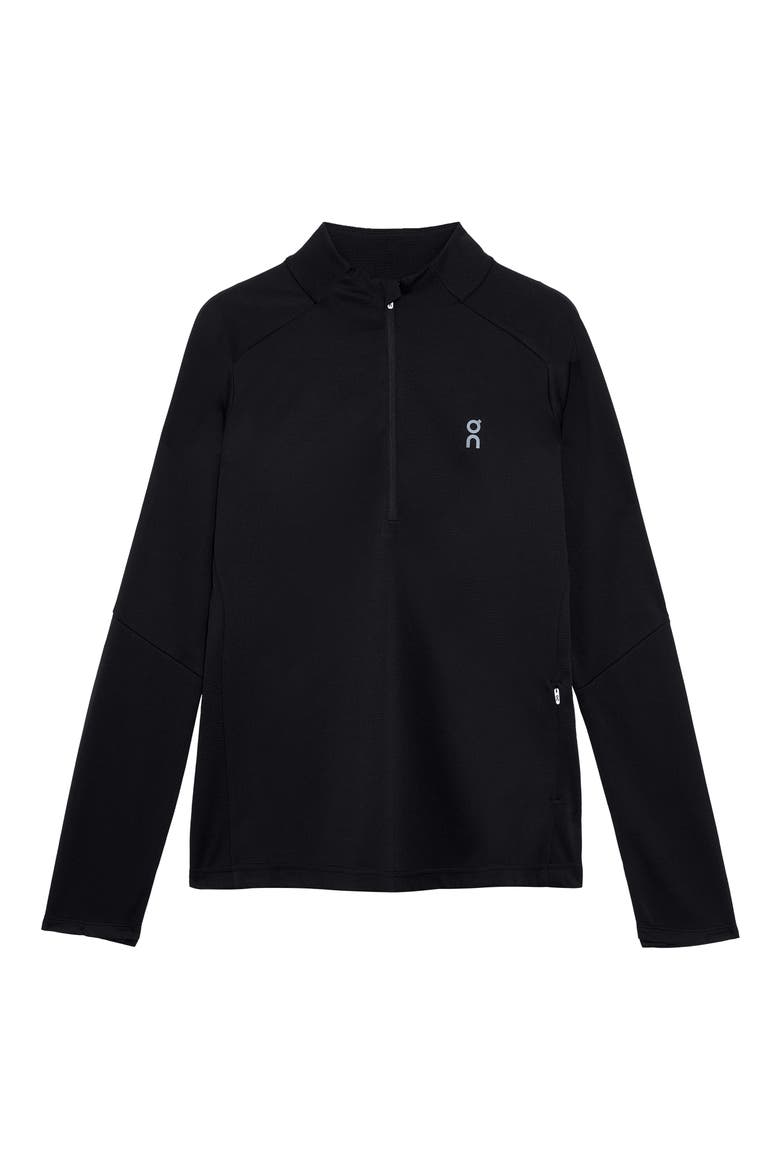 Climate Quarter Zip Running Top, Alternate, color, BLACK