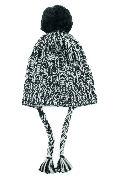 Knit Earflap Pompom Beanie
