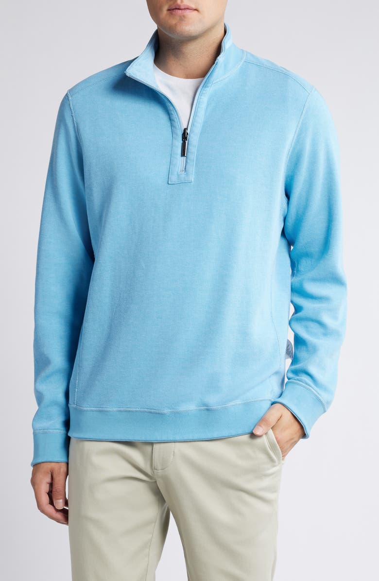 Tommy Bahama New Flip Coast Half Zip Pullover, Alternate, color, Banff Blue Heather