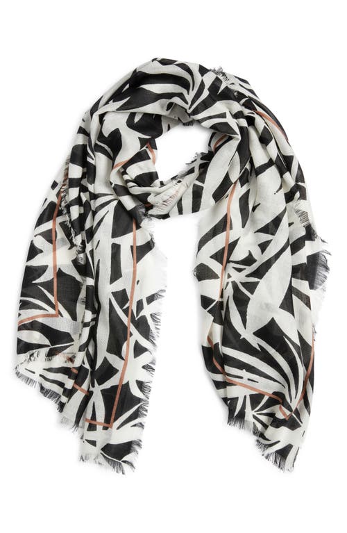 Nordstrom Floral Print Scarf With Eyelash Fringe