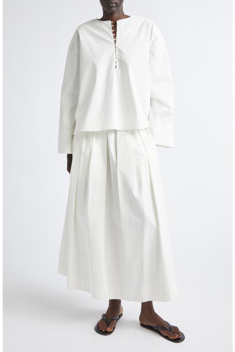 Marguerite Starched Cotton Poplin Top, Alternate, color, IVORY
