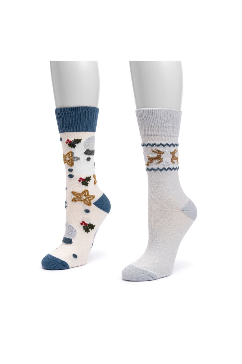 Women's 2 Pair Pack Novelty Cozy Lounge Socks, Alternate, color, Blue