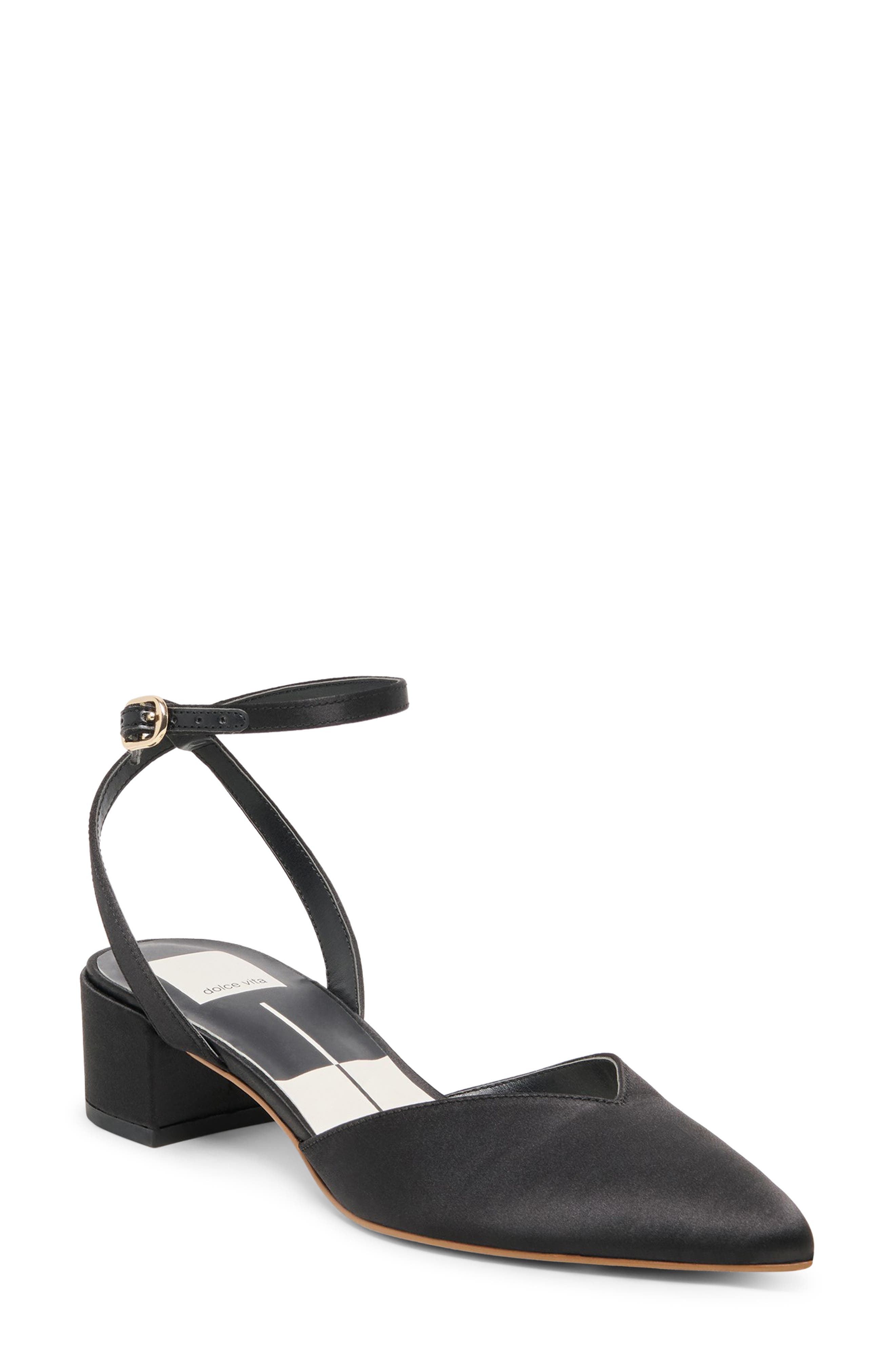 Dolce Vita Carrey Pointed Toe Pump, Main, color, Onyx Satin