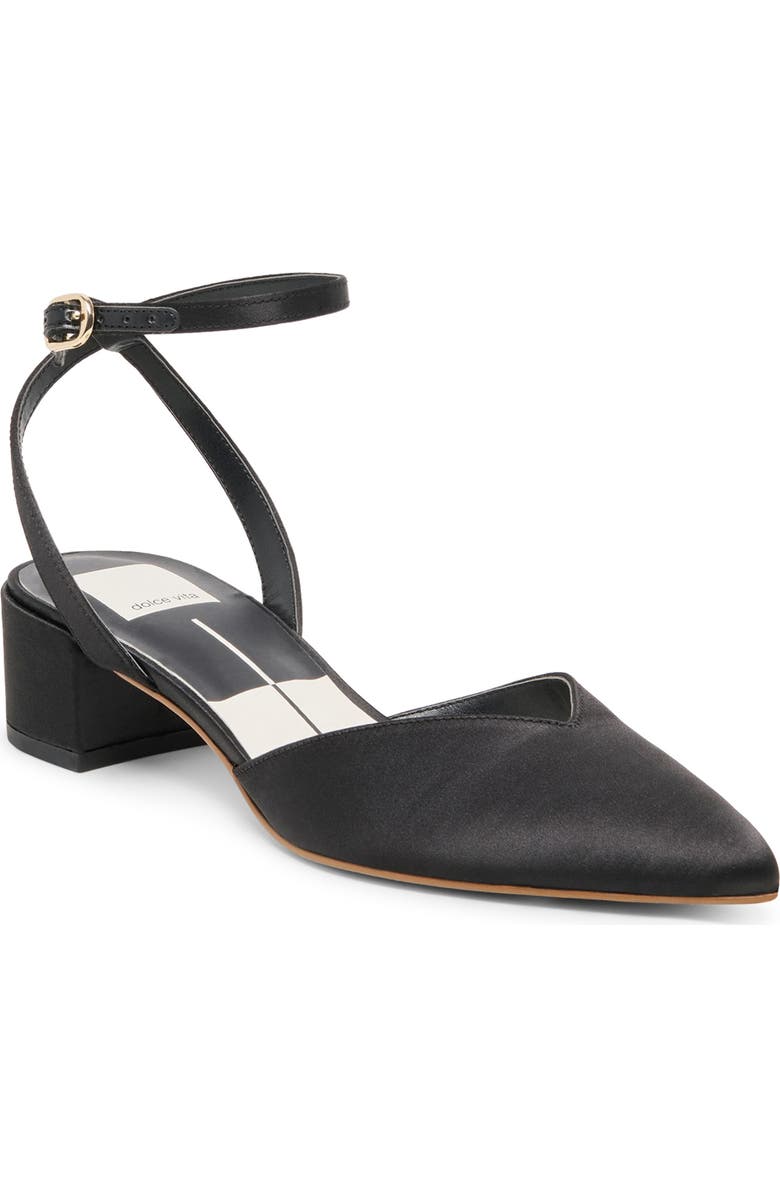 Dolce Vita Carrey Pointed Toe Pump, Main, color, Onyx Satin
