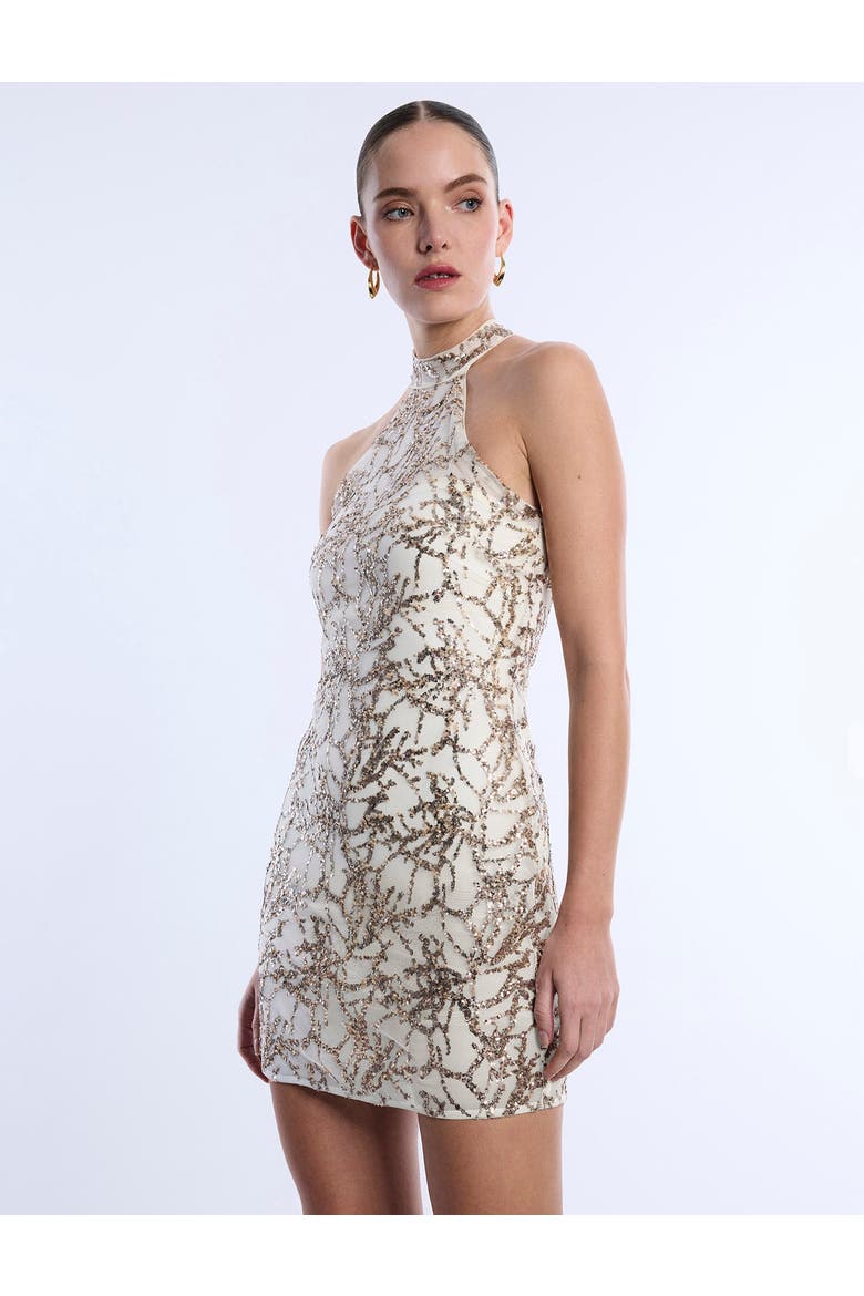 Mock Neck Embellished Mini, Alternate, color, Jasmine