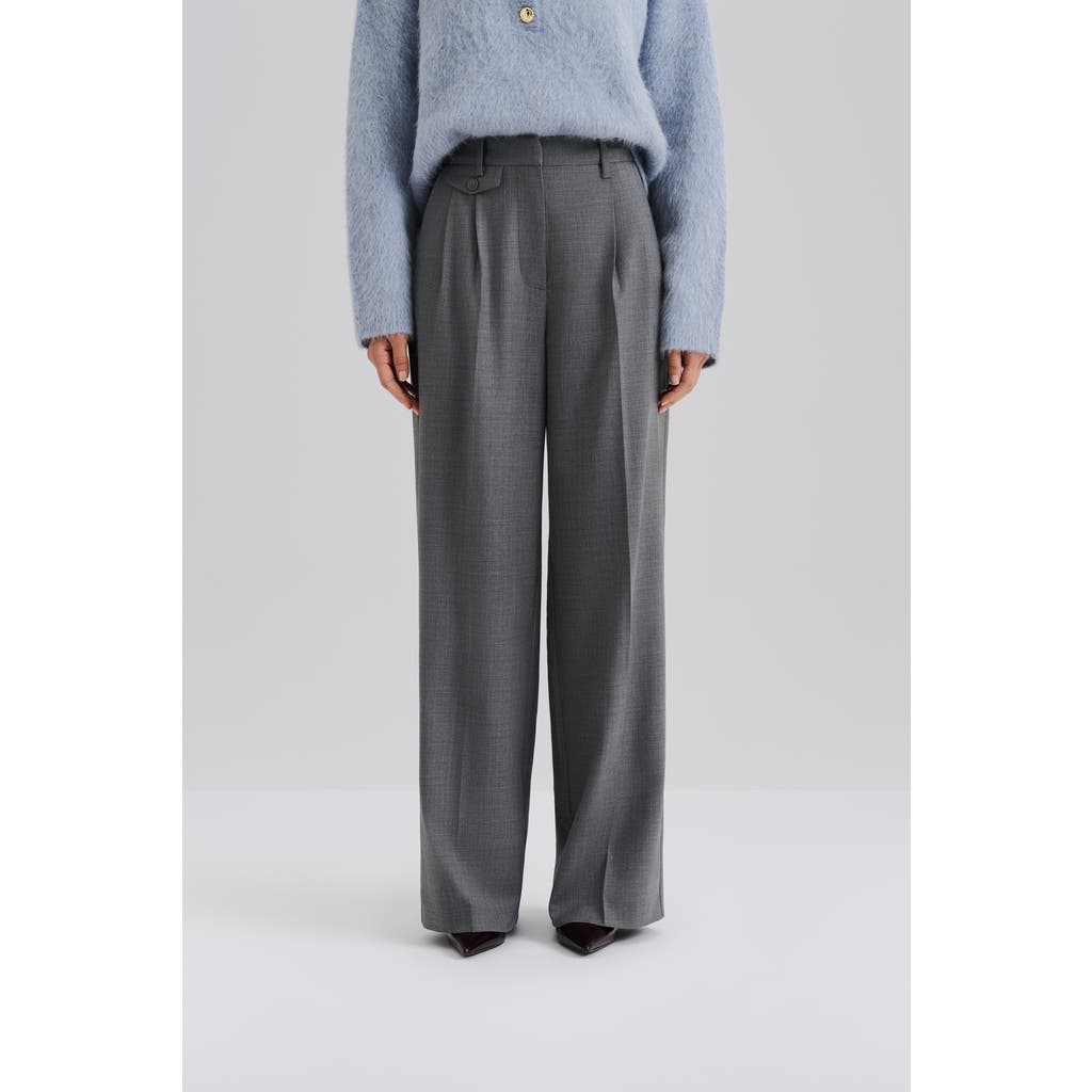 Malina Yana Tailored Wide Pants In Gray