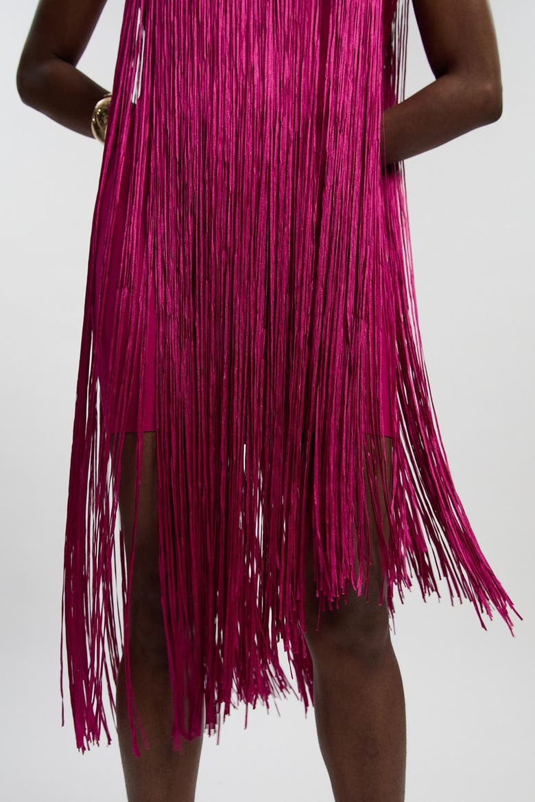 Bandage Fringe Mini Dress, Alternate, color, Magenta