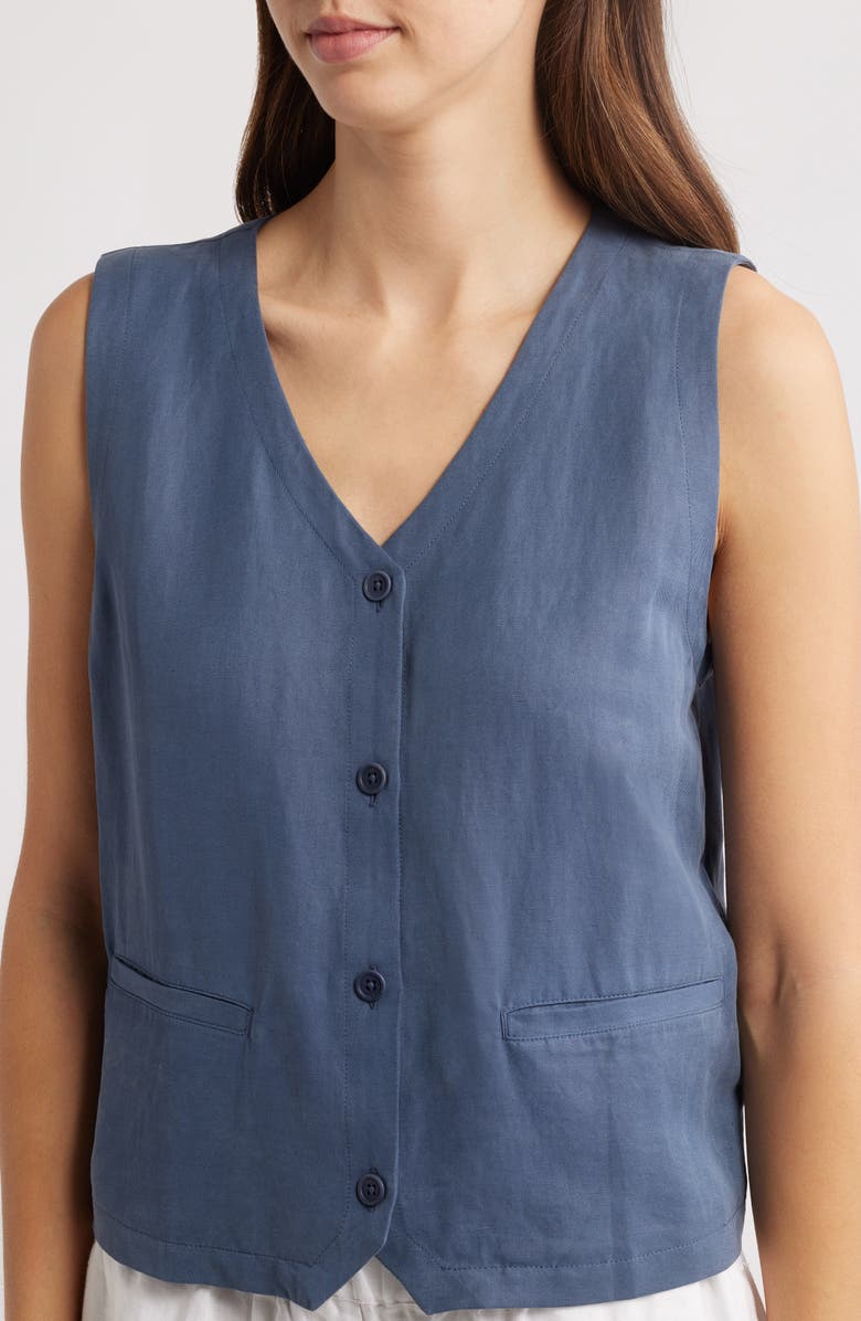 Eileen Fisher Organic Cotton & Silk Vest, Alternate, color, 