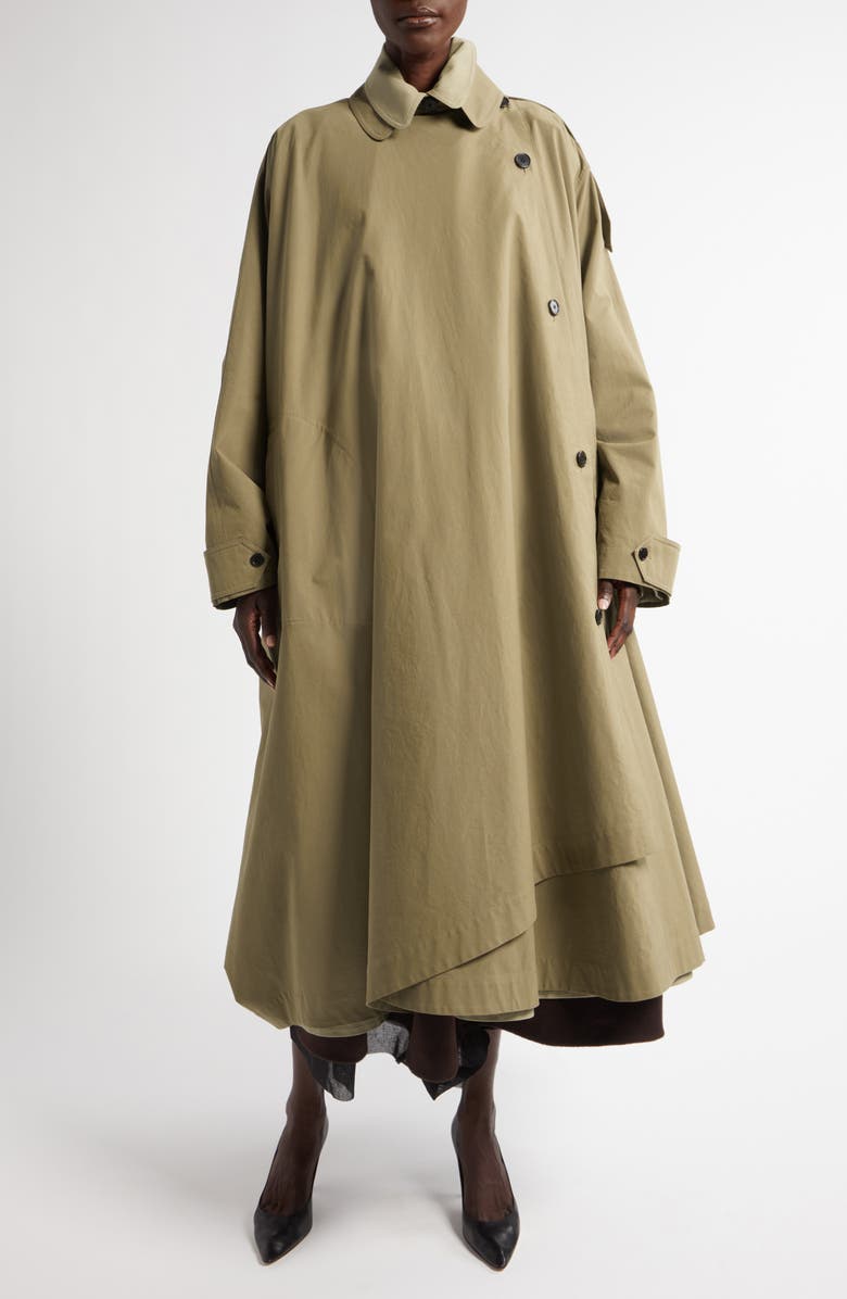 The Row Aralia Asymmetric Cotton Poplin Trench Coat, Main, color,