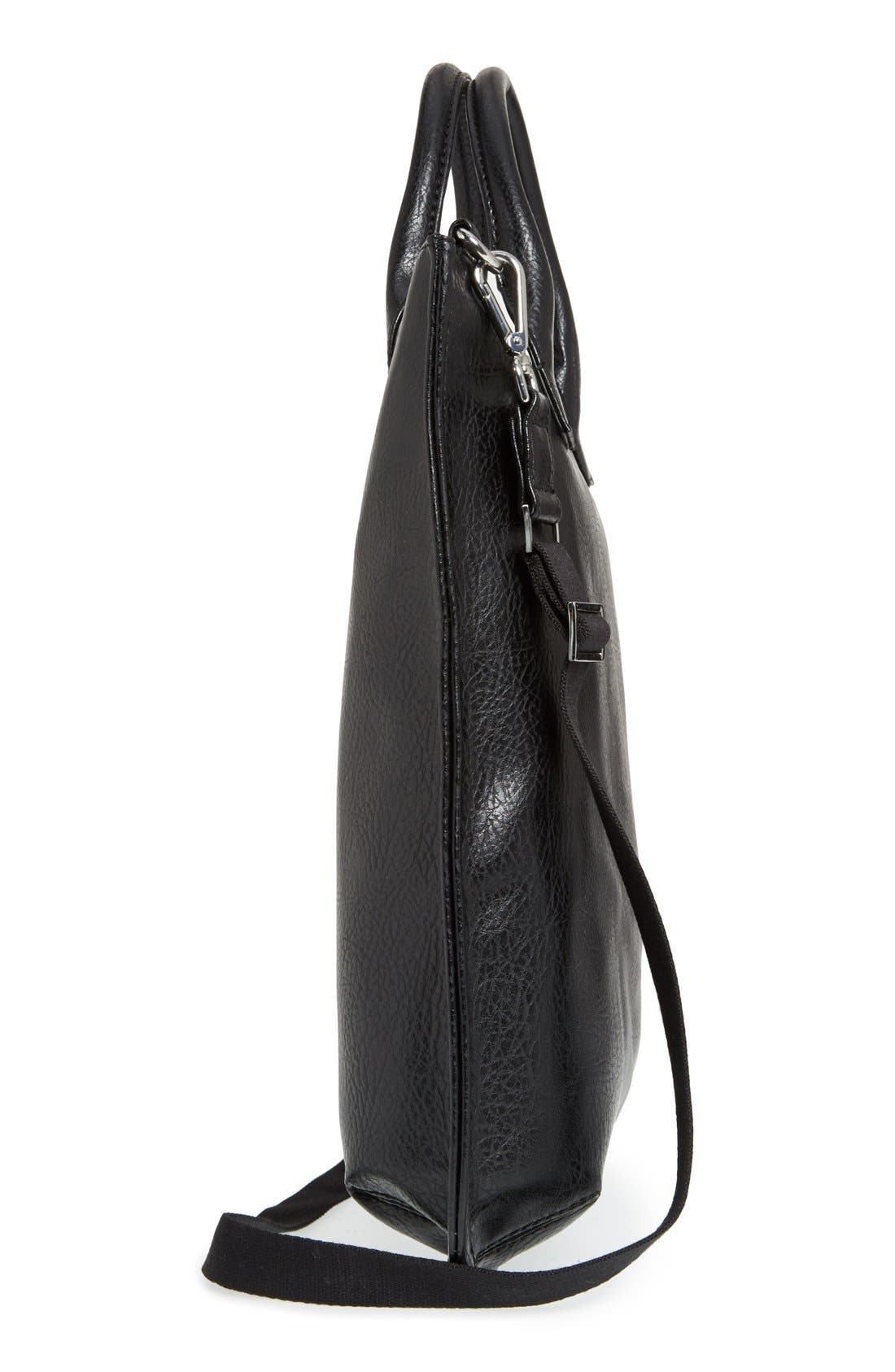 'Deeter' Vegan Leather Tote, Alternate, color, BLACK