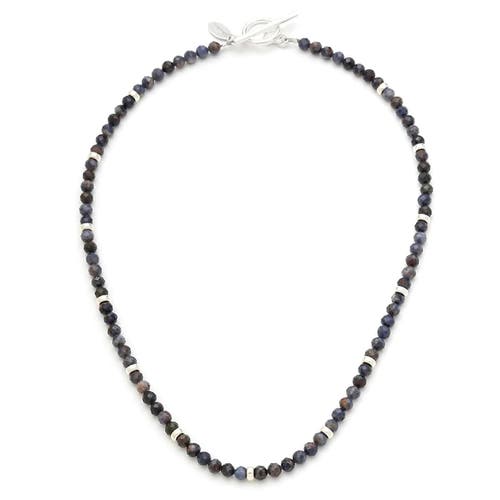 Jan Leslie Gemstone Beaded Necklace With Sterling Silver Lobster Closure In Blue