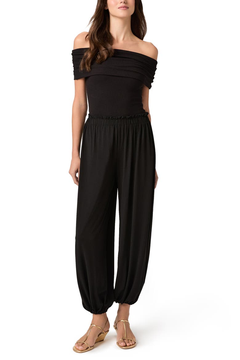 Marcine Woven Joggers, Alternate, color, BLACK