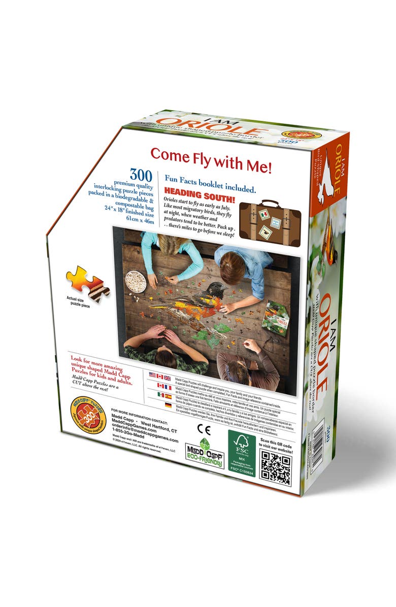Madd Capp I Am Oriole 300 Piece Bird Shaped Jigsaw Puzzle, Alternate, color, Multicolored