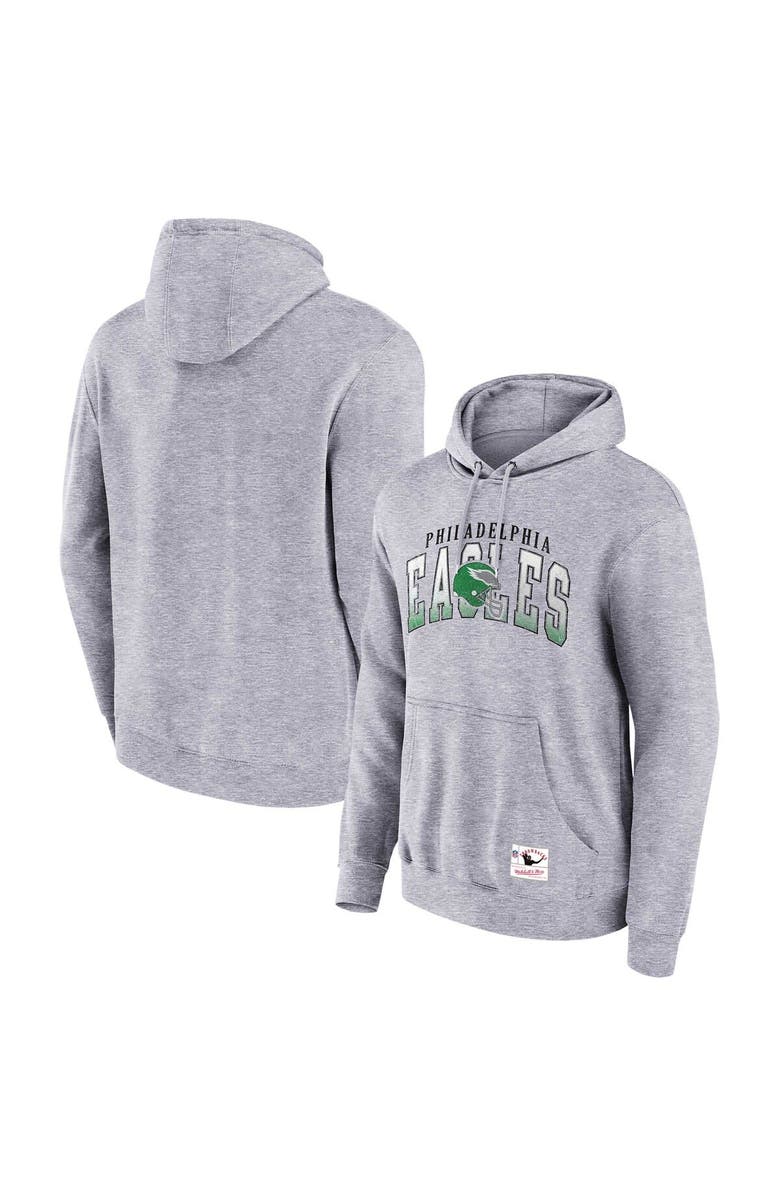 Mitchell & Ness Men's Mitchell & Ness  Heather Gray Philadelphia Eagles Pocket Passer Pullover Hoodie, Main, color, Heather Gray