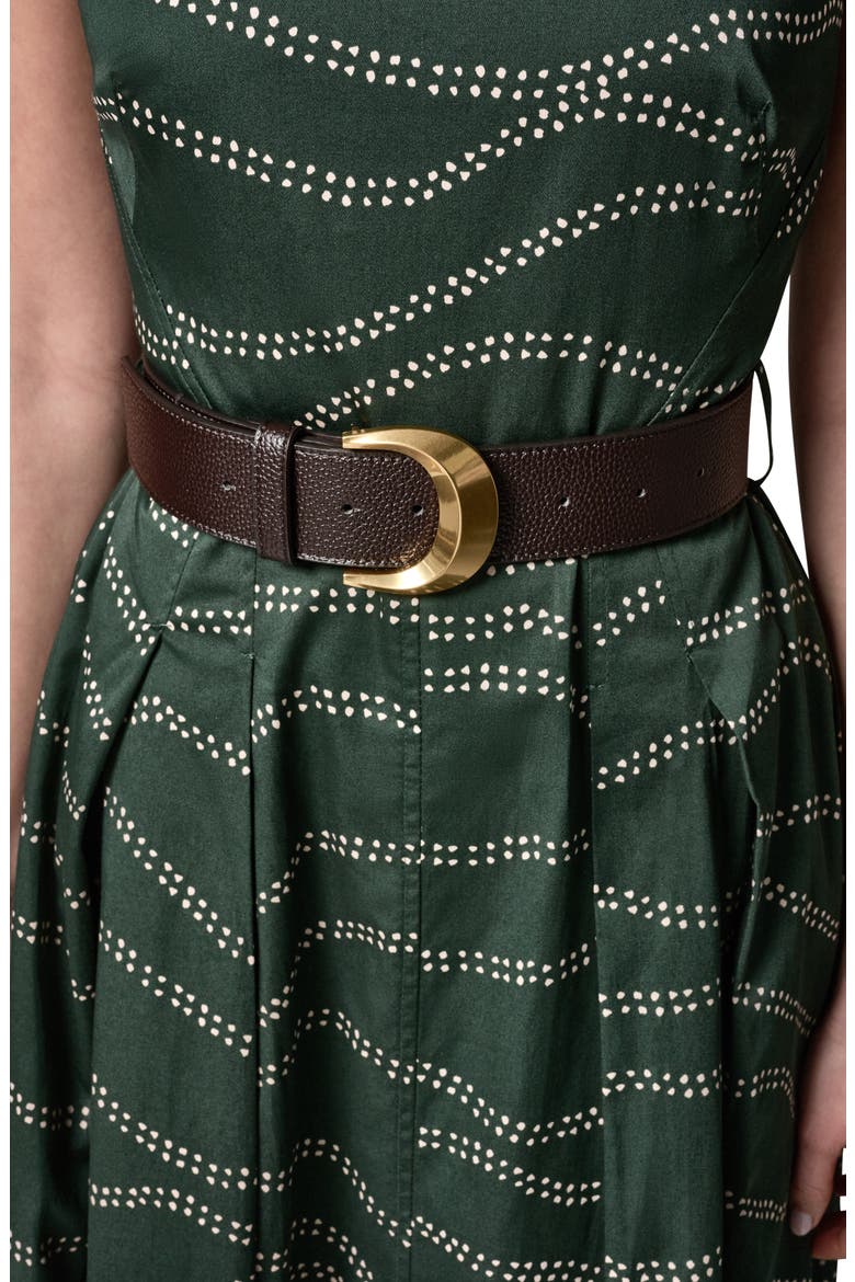Abstract Print Fit & Flare Midi Dress, Alternate, color, FOREST