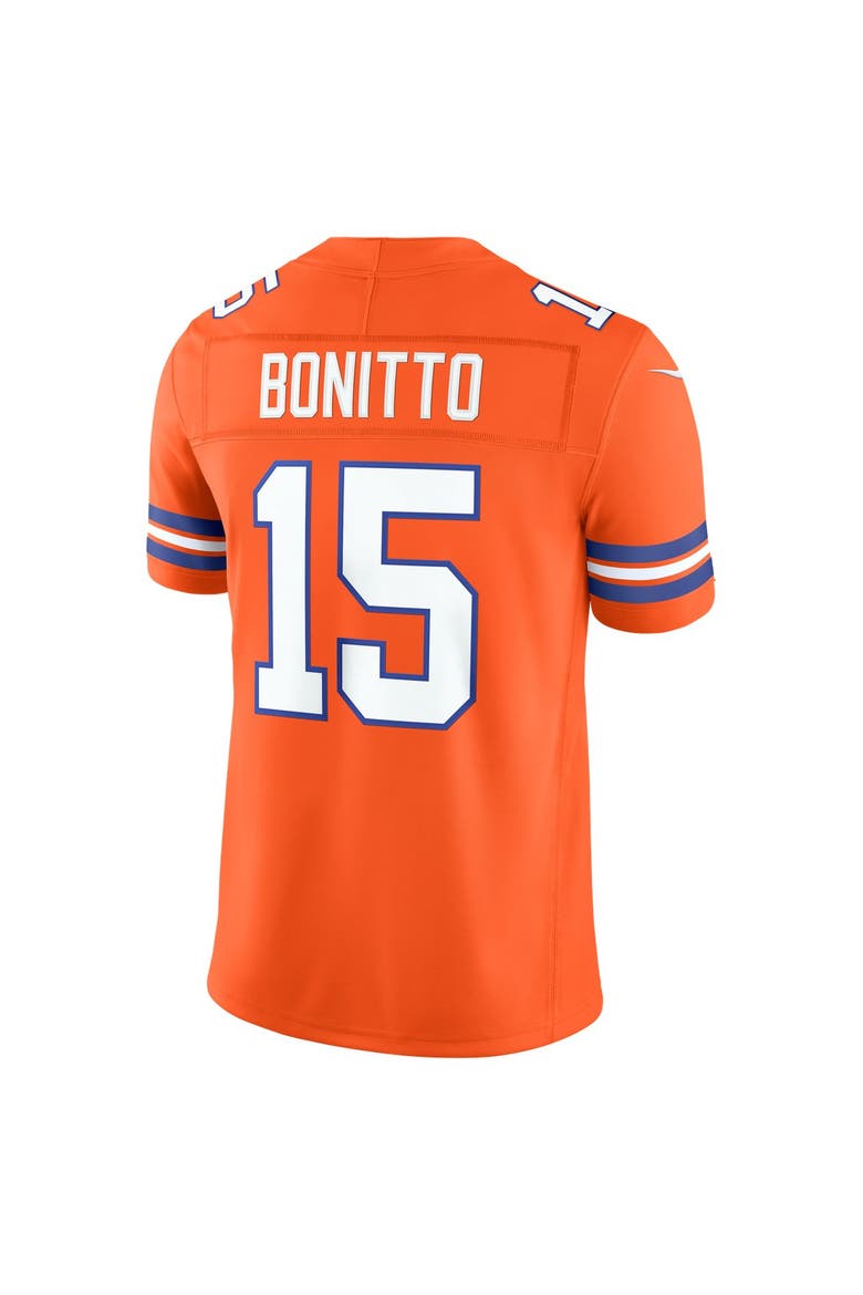 Men's Nike Nik Bonitto Orange Denver Broncos Alternate Mile High Collection 1977 Throwback Vapor F.U.S.E. Stitched Limited Jersey, Alternate, color, Orange