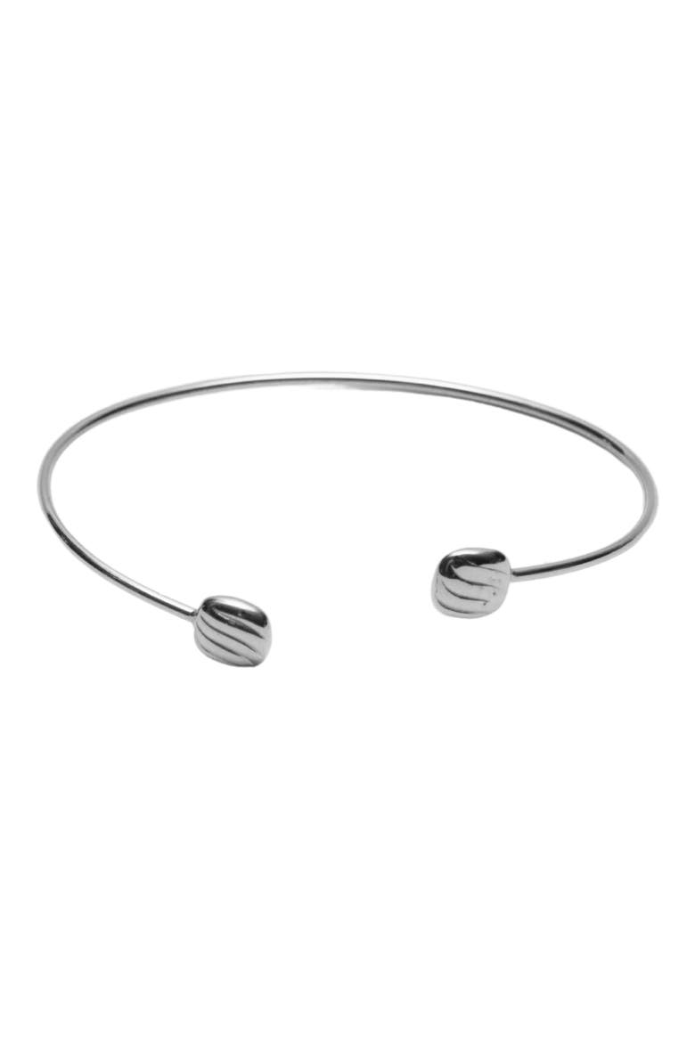 Rib Textured Cuff Bracelet, Main, color, SILVER