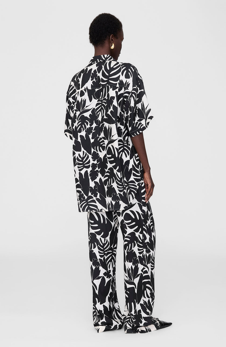 ANINE BING Black Bird Of Paradise Elain Pant, Alternate, color, Black Bird Of Paradise