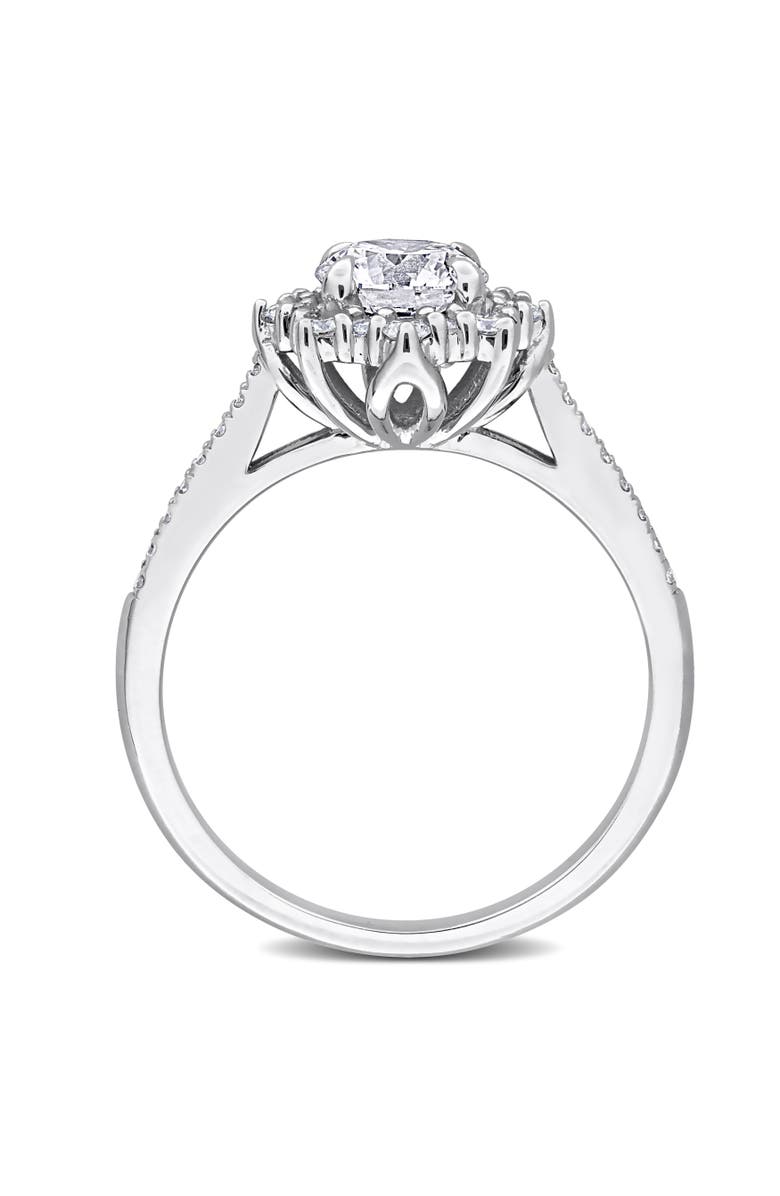 Julianna B. Lab-Grown Diamond Halo Engagement Ring 14k, Alternate, color, White Gold
