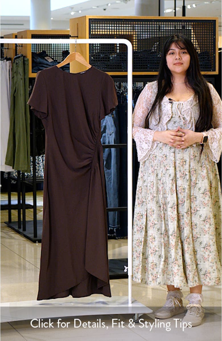 Split Sleeve Side Smocked Midi Dress, sales video thumbnail