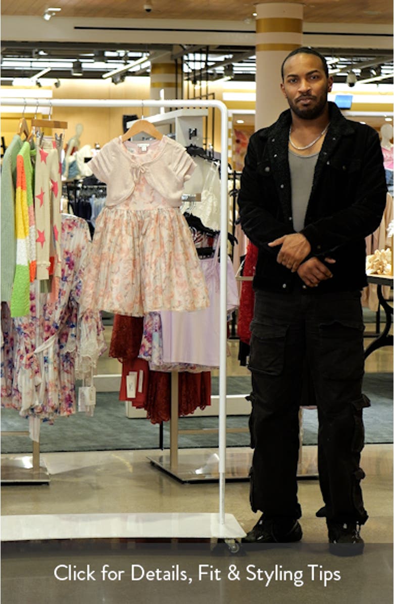 Kids' Chloe Floral Print Tulle Dress & Shrug Set, sales video thumbnail