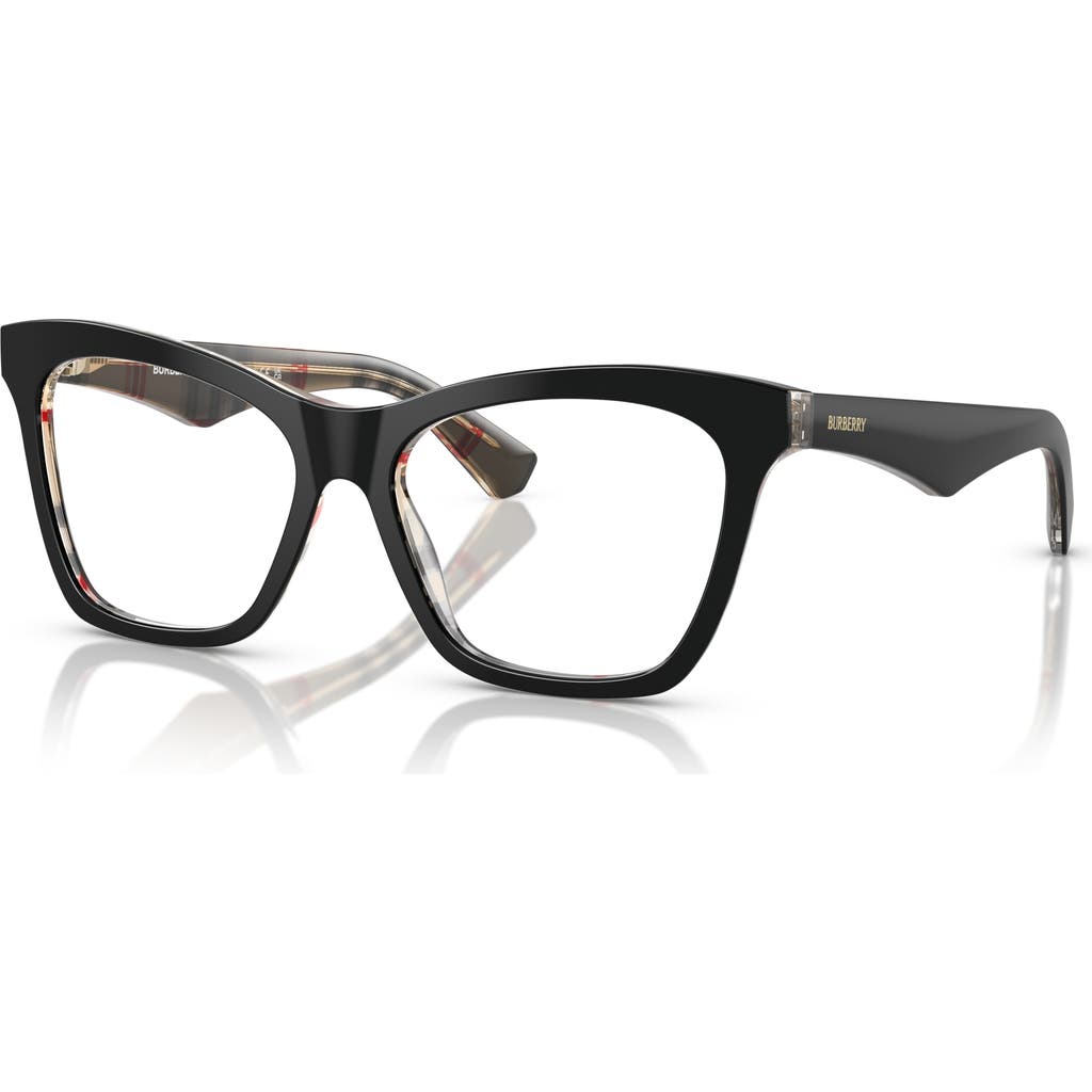 Burberry 52mm Cat Eye Optical Glasses In Black