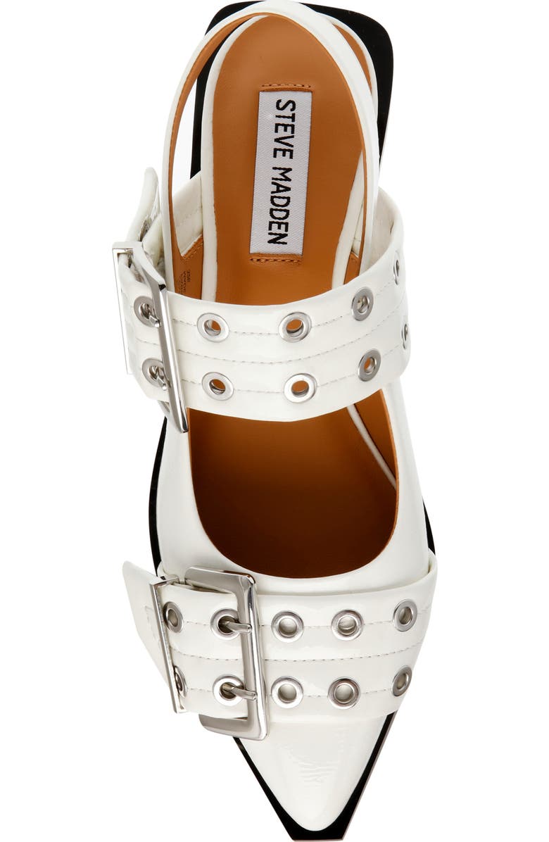 Steve Madden Graya Slingback Pointy Toe Flat, Alternate, color, Wht Patent