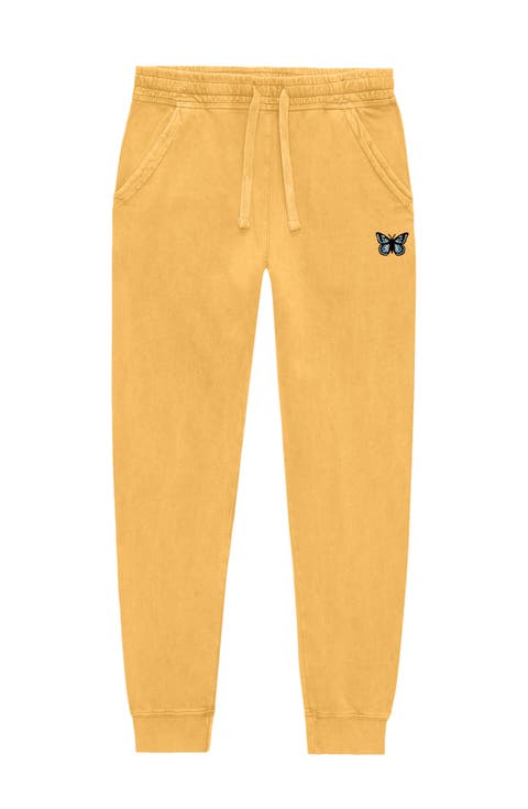 Womens Butterfly Midweight Fleece Washed Jogger Pant