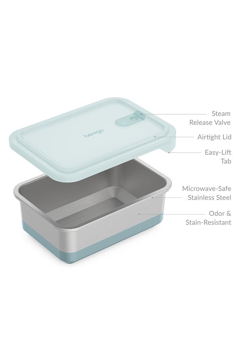 MicroSteel Heat & Eat Container - Lunch Size 3 Cups - Aqua, Alternate, color, AQUA