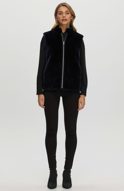 Gorski Reversible Shearling Lamb Vest In Blue