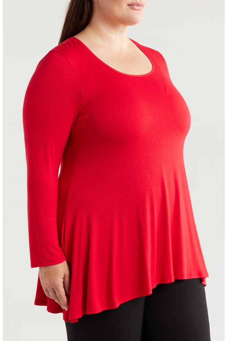 Swing Asymmetric Hem Tunic Top, Alternate, color, RED