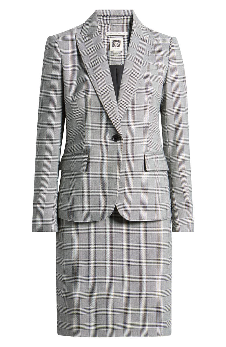 Anne Klein Howard Hawks Glen Plaid Blazer, Alternate, color, Anne Black/ Bright Whit