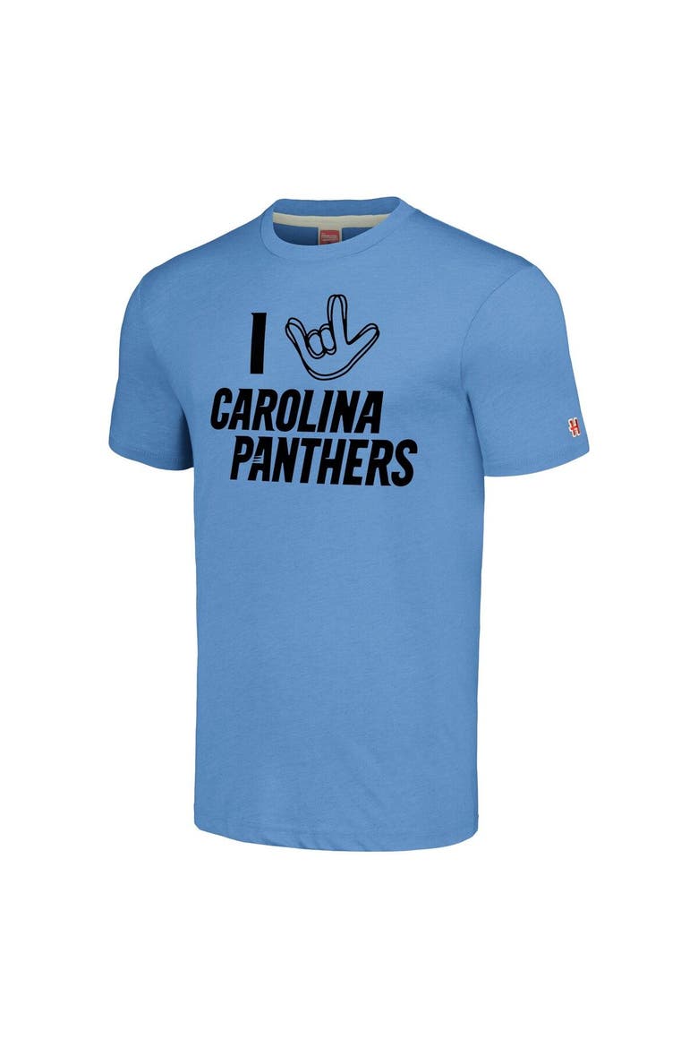 Unisex Homage  Light Blue Carolina Panthers The NFL ASL Collection by Love Sign Tri-Blend T-Shirt, Alternate, color, Light Blue