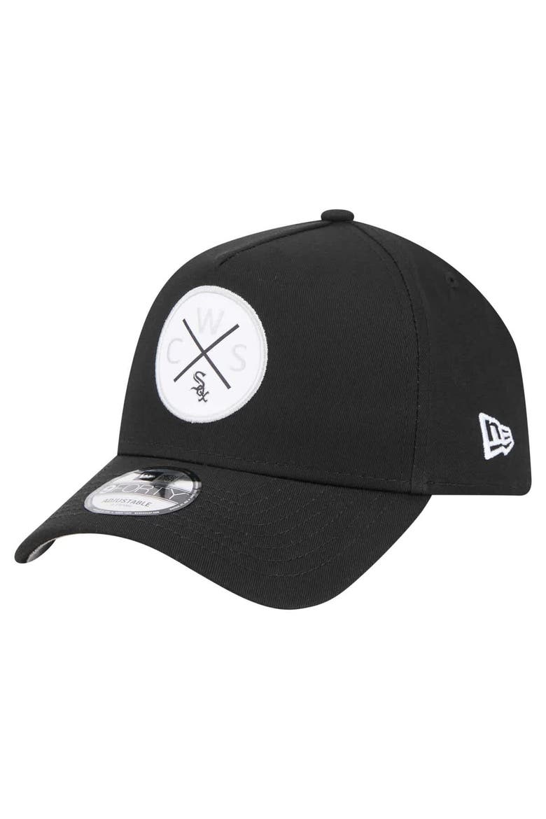 Men's New Era Black Chicago White Sox 9FORTY A-Frame Adjustable Hat, Main, color, Black