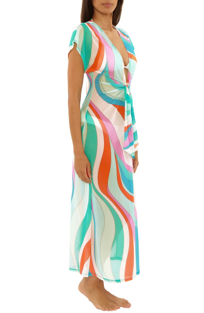 Trina Turk Apollo Mesh Cover-Up Dress, Alternate, color, Multi