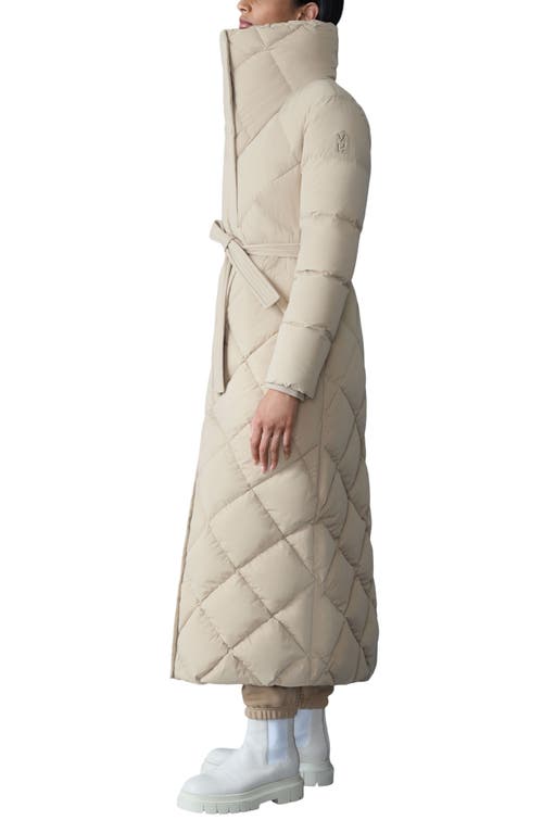 Mackage Laurella 2-in-1 Belted Quilted Down Long Coat In Brown
