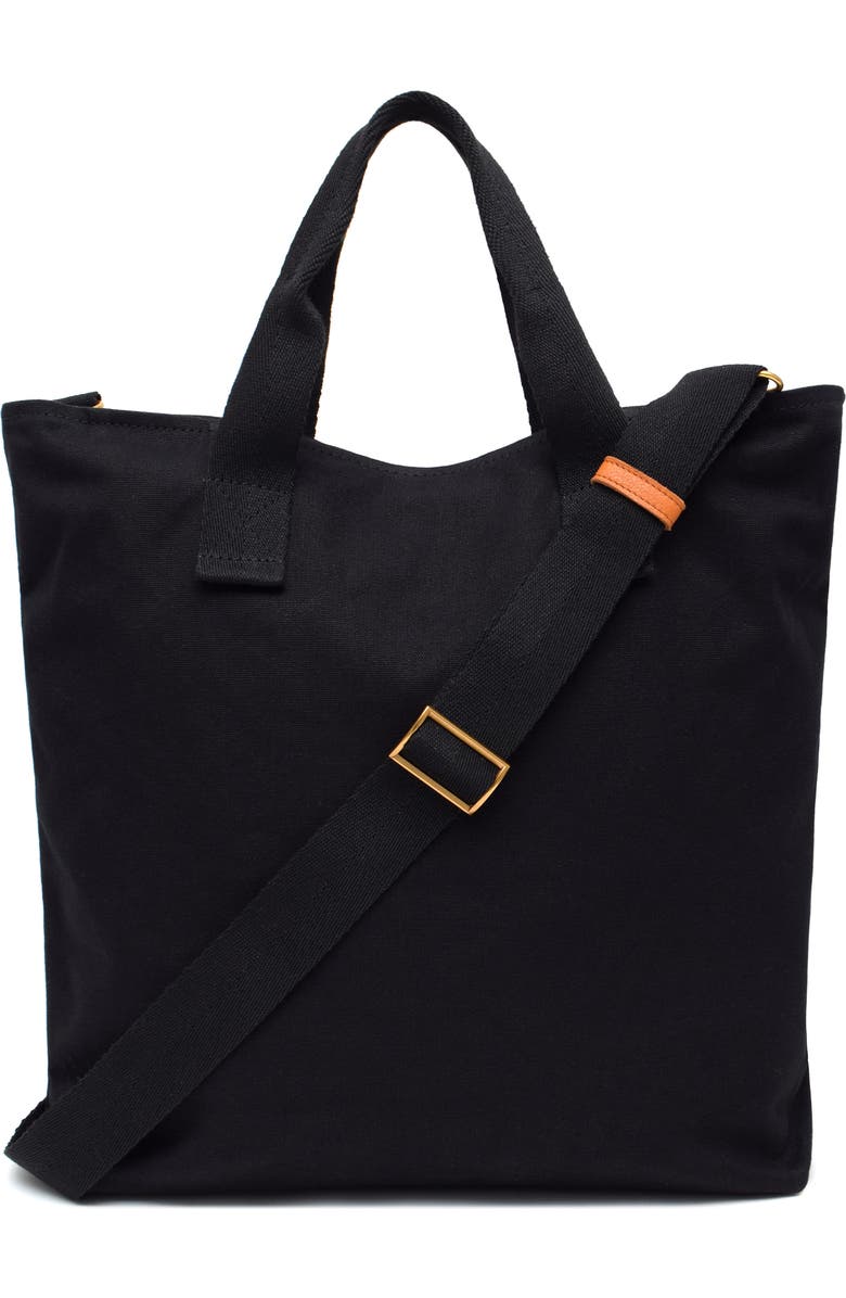 New Amsterdam Leatherworks Ayla Canvas Tote Bag, Alternate, color, Black