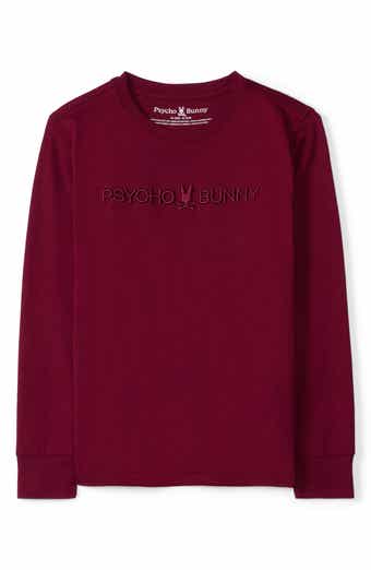 Psycho Bunny Kids' Lakewood Embroidered Long Sleeve Cotton T-Shirt