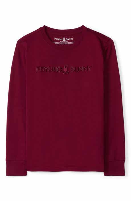 Psycho Bunny Kids' Lakewood Embroidered Long Sleeve Cotton T-Shirt