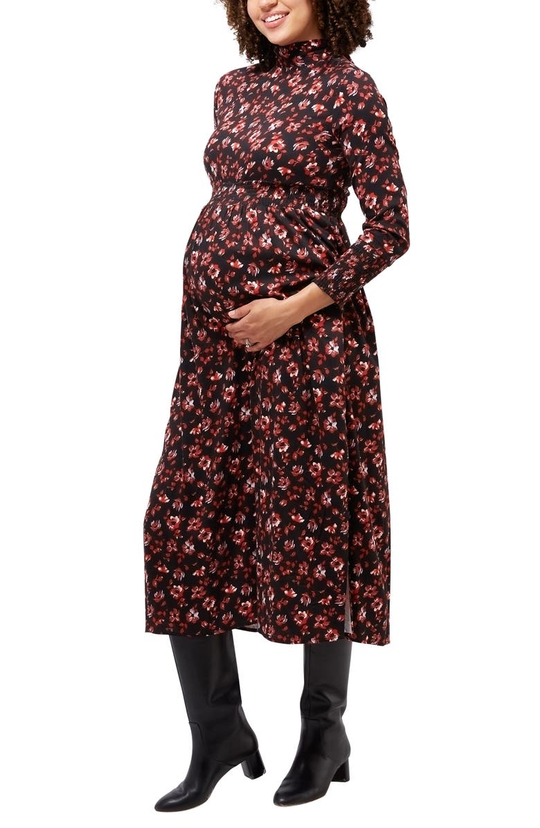 Nom Maternity Victoria Floral Long Sleeve Maternity Dress, Main, color,