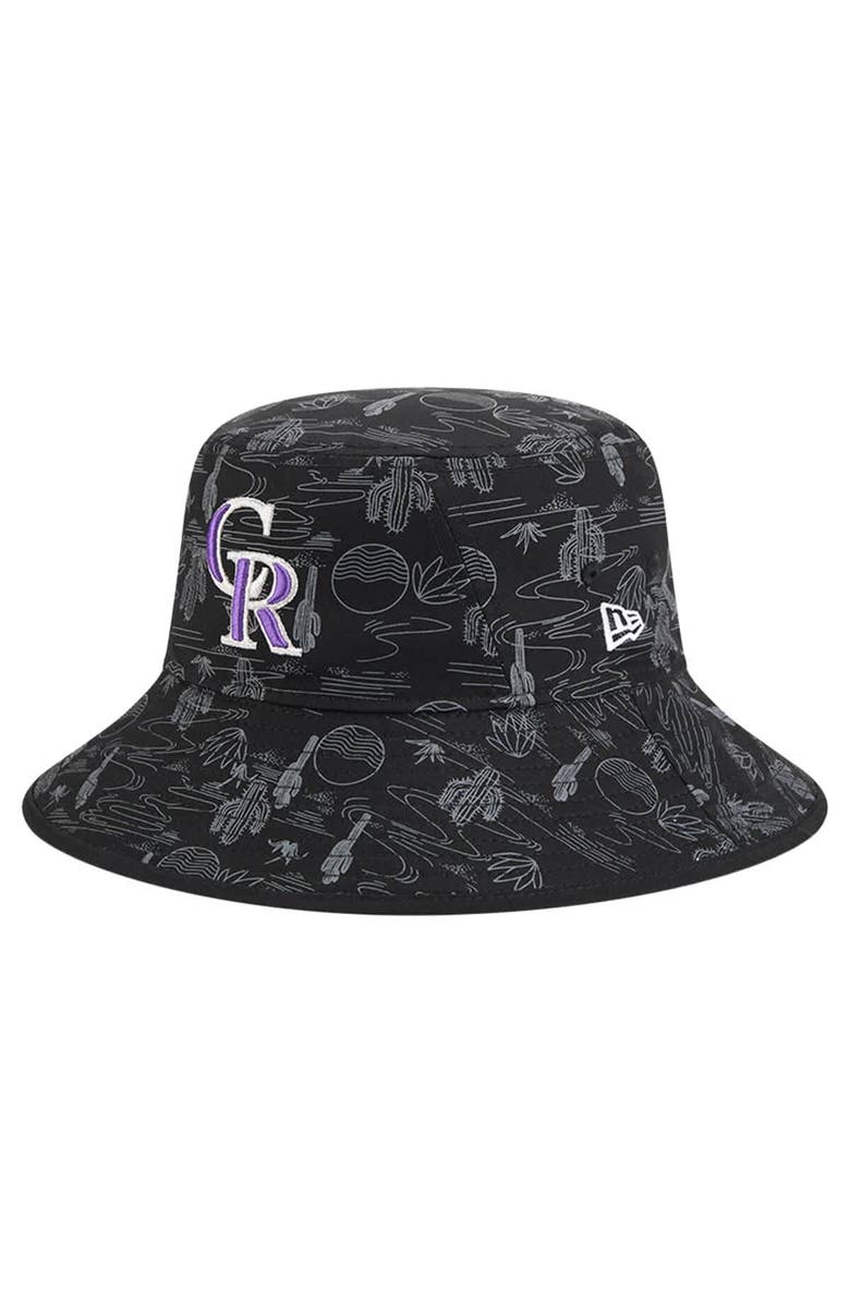 New Era Men's New Era  Black Colorado Rockies 2025 Spring Training All Over Print Bucket Hat, Main, color, 