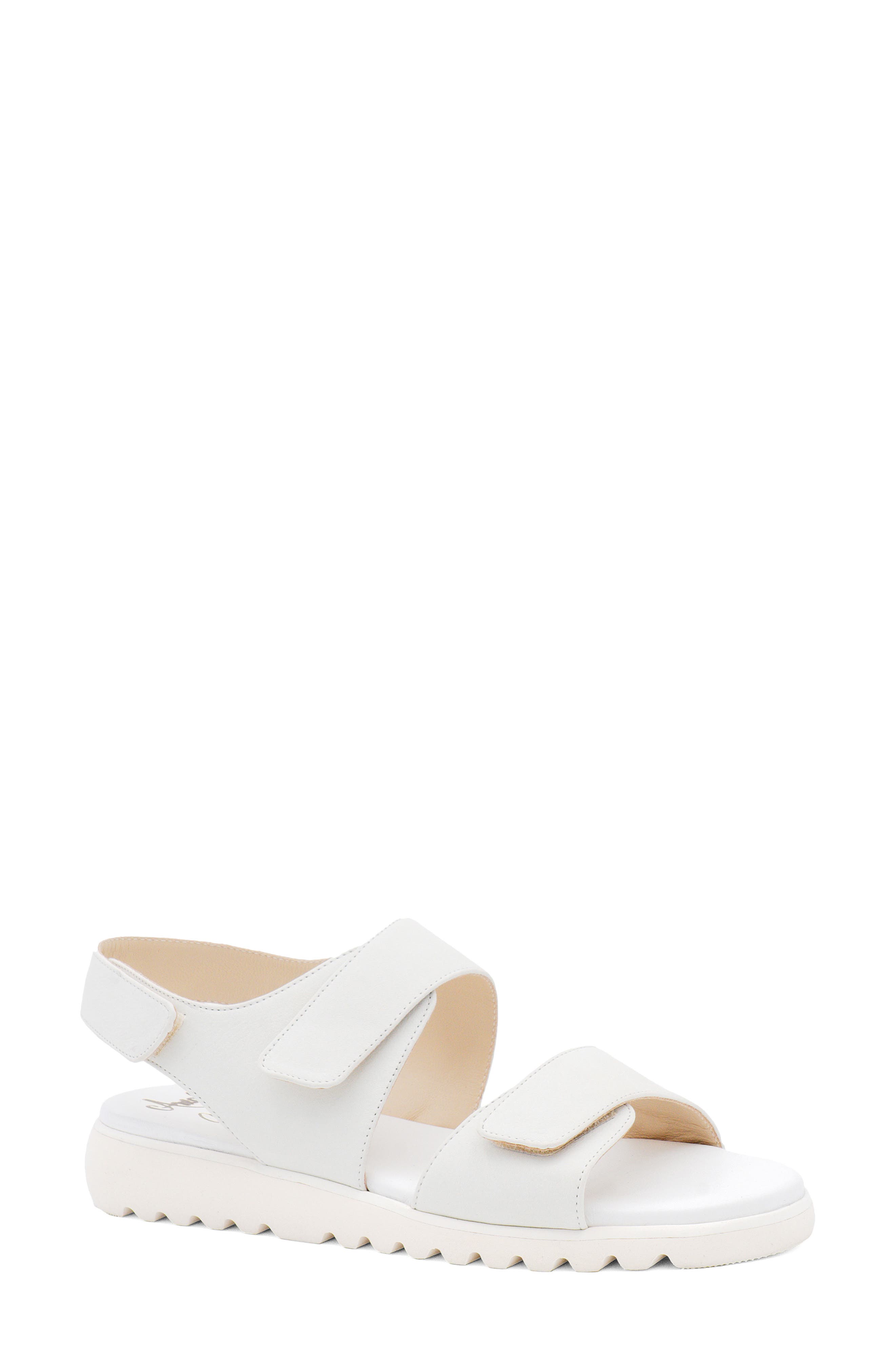 Amalfi by Rangoni Battigia Ankle Strap Sandal, Main, color, White Long Beach
