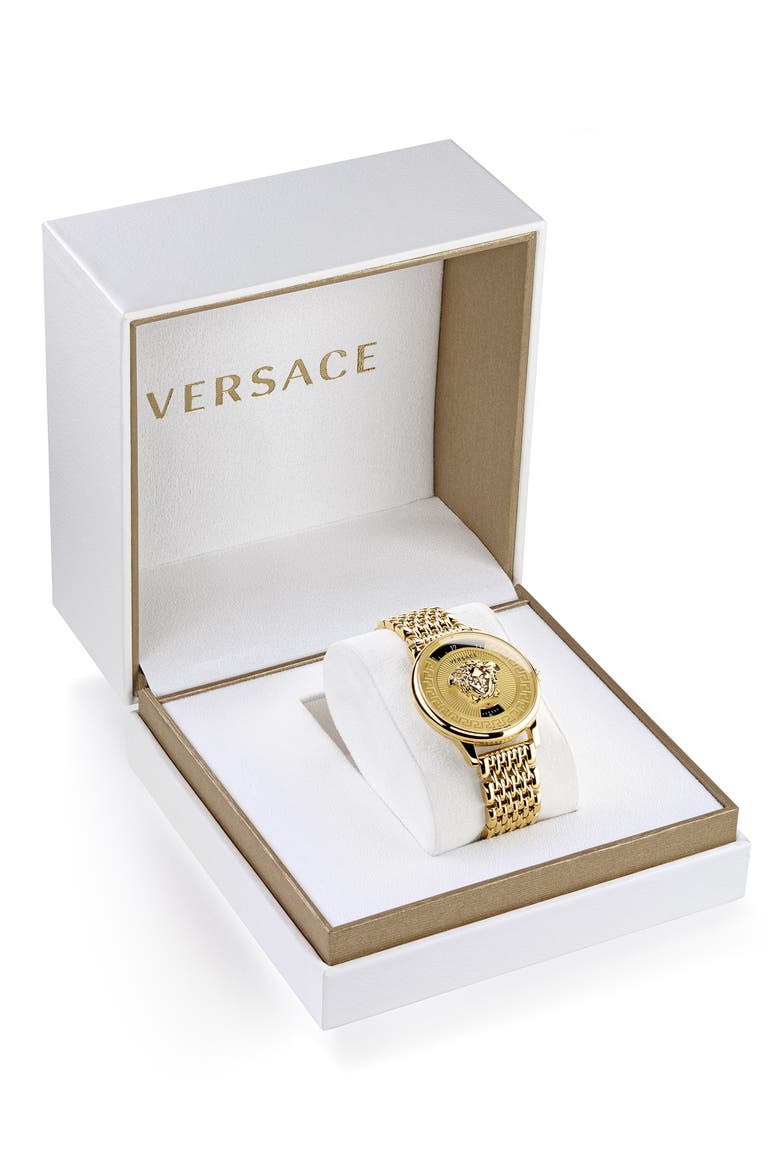 Medusa Icon Bracelet Watch, 38mm, Alternate, color, GOLD