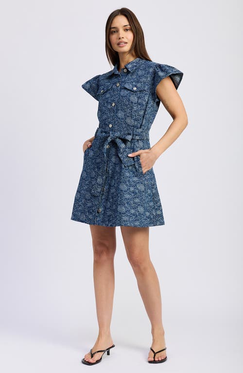 En Saison Eliana Floral Cotton Minidress In Blue