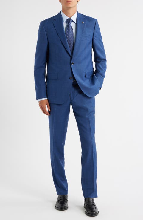 Esprit Blue Deco Plaid Wool Suit