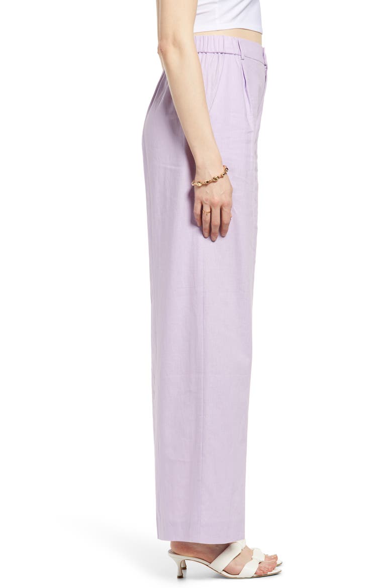 Wide Leg Linen Blend Pants, Alternate, color, PURPLE BLOOM