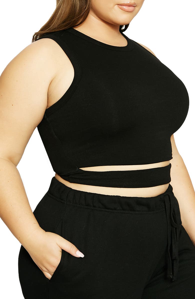 Naked Wardrobe x Lori Harvey Front Cutout Crop Tank, Alternate, color,