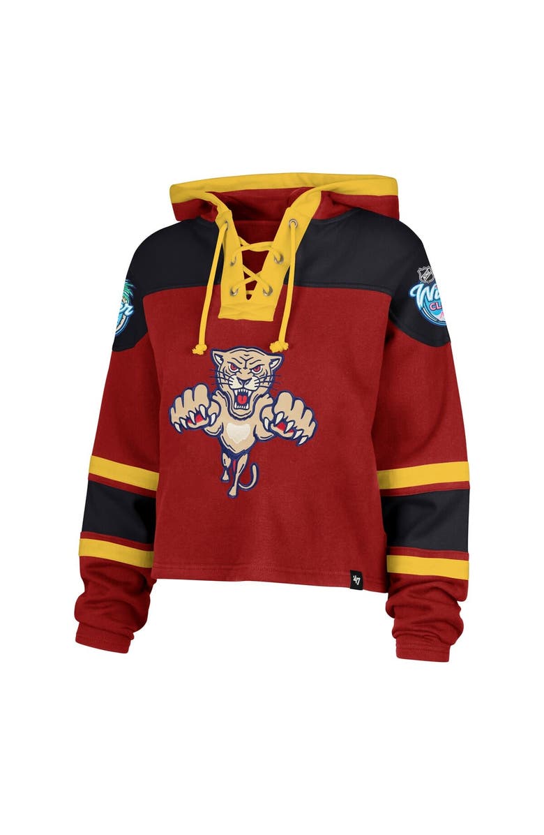 '47 Women's '47 Red Florida Panthers 2026 NHL Winter Classic Cropped Superior Lacer Hoodie, Alternate, color, Red